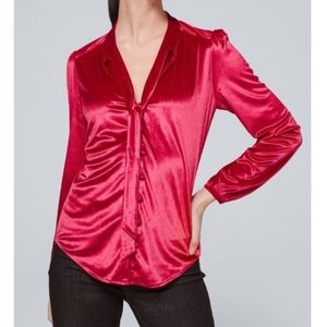 WHBM Maroon Velvet top Size L